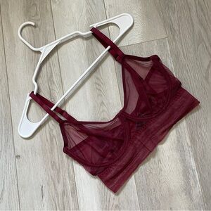 Else Burgundy Sheer Bra